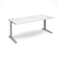 Structure Cable Managed Rectangular Desk White 1800mm Silver Frame