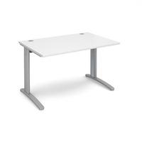 structure cable managed rectangular desk white 1200mm silver frame