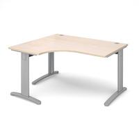 structure cable managed deluxe ergonomic desk maple left handed 1400mm ...