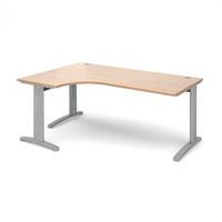 structure cable managed deluxe ergonomic desk beech left handed 1800mm ...