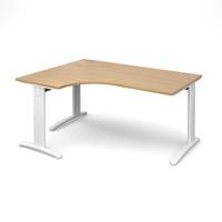 structure cable managed deluxe ergonomic desk oak left handed 1600mm w ...