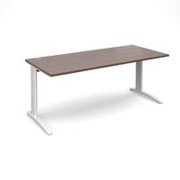 Structure Cable Managed Rectangular Desk Walnut 1800mm White Frame