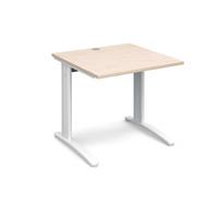 structure cable managed rectangular desk maple 800mm white frame