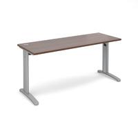 Structure Cable Managed Slimline Rectangular Desk Walnut 1600mm Silver Frame