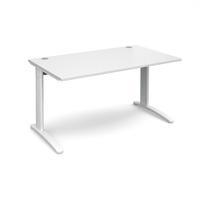 structure cable managed rectangular desk white 1400mm white frame