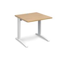 structure cable managed rectangular desk oak 800mm white frame