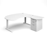 Structure Cable Managed Managers Desk White Right Handed White Frame