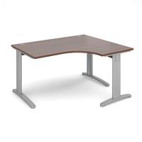 structure cable managed deluxe ergonomic desk walnut right handed 1400 ...