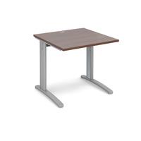 structure cable managed rectangular desk walnut 800mm silver frame