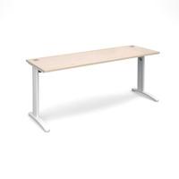 structure cable managed slimline rectangular desk maple 1800mm white f ...