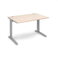 structure cable managed rectangular desk maple 1200mm silver frame