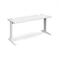 structure cable managed slimline rectangular desk white 1600mm white f ...