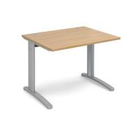 structure cable managed rectangular desk oak 1000mm silver frame