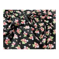 Strawberry Floral Print Polycotton Dress Fabric