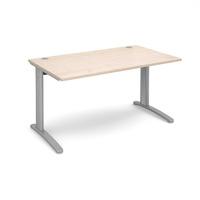 Structure Cable Managed Rectangular Desk Maple 1400mm Silver Frame