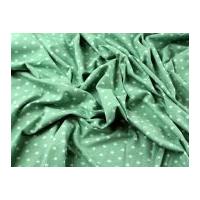 Star Print Stretch Cotton Jersey Knit Dress Fabric Green