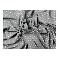 Star Print Stretch Cotton Jersey Knit Dress Fabric Grey