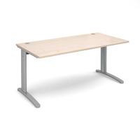 Structure Cable Managed Rectangular Desk Maple 1600mm Silver Frame