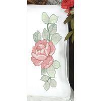 stamped perle edge pillowcase 30x20 2pkg red rose 242943