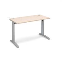 structure cable managed slimline rectangular desk maple 1200mm silver  ...