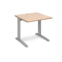 structure cable managed rectangular desk beech 800mm silver frame