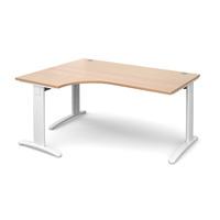 structure cable managed deluxe ergonomic desk beech left handed 1600mm ...