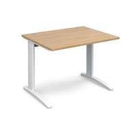 structure cable managed rectangular desk oak 1000mm white frame