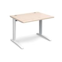 Structure Cable Managed Rectangular Desk Maple 1000mm White Frame