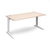 Structure Cable Managed Rectangular Desk Maple 1600mm White Frame