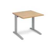 structure cable managed rectangular desk oak 800mm silver frame