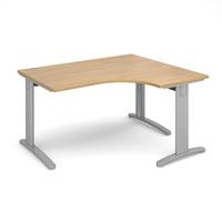 structure cable managed deluxe ergonomic desk oak right handed 1400mm  ...