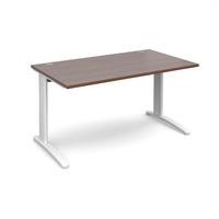 structure cable managed rectangular desk walnut 1400mm white frame