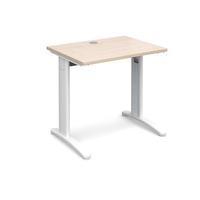 Structure Cable Managed Slimline Rectangular Desk Maple 800mm White Frame