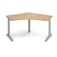 Structure Cable Managed 120 Degree Desk Oak 1200mm Silver Frame