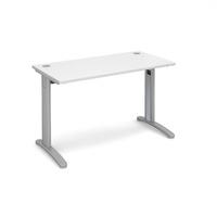 structure cable managed slimline rectangular desk white 1200mm silver  ...