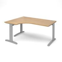 Structure Cable Managed Deluxe Ergonomic Desk Oak Left Handed 1600mm Silver Frame