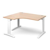 structure cable managed deluxe ergonomic desk beech left handed 1400mm ...