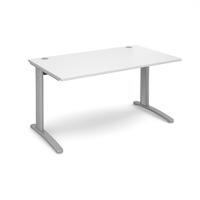 Structure Cable Managed Rectangular Desk White 1400mm Silver Frame