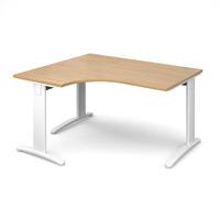 structure cable managed deluxe ergonomic desk oak left handed 1400mm w ...