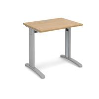 Structure Cable Managed Slimline Rectangular Desk Oak 800mm Silver Frame