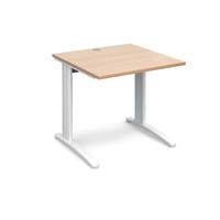 Structure Cable Managed Rectangular Desk Beech 800mm White Frame