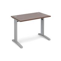 structure cable managed slimline rectangular desk walnut 1000mm silver ...