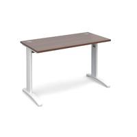 structure cable managed slimline rectangular desk walnut 1200mm white  ...