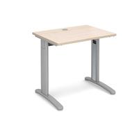 Structure Cable Managed Slimline Rectangular Desk Maple 800mm Silver Frame