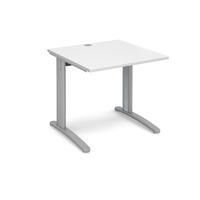 Structure Cable Managed Rectangular Desk White 800mm Silver Frame