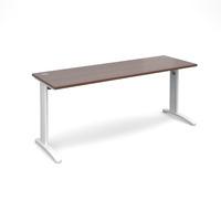 Structure Cable Managed Slimline Rectangular Desk Walnut 1800mm White Frame