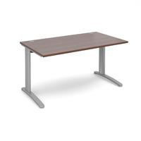 Structure Cable Managed Rectangular Desk Walnut 1400mm Silver Frame