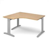 structure cable managed deluxe ergonomic desk oak left handed 1400mm s ...