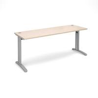 structure cable managed slimline rectangular desk maple 1800mm silver  ...