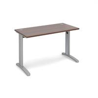 Structure Cable Managed Slimline Rectangular Desk Walnut 1200mm Silver Frame